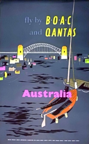 Original 1954 BOAC Australia Travel Poster